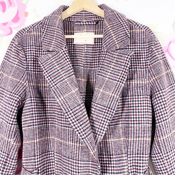 NEW Free People Menswear Hailey Wool Checkered Plaid Duster Coat M - Picture 8 of 16